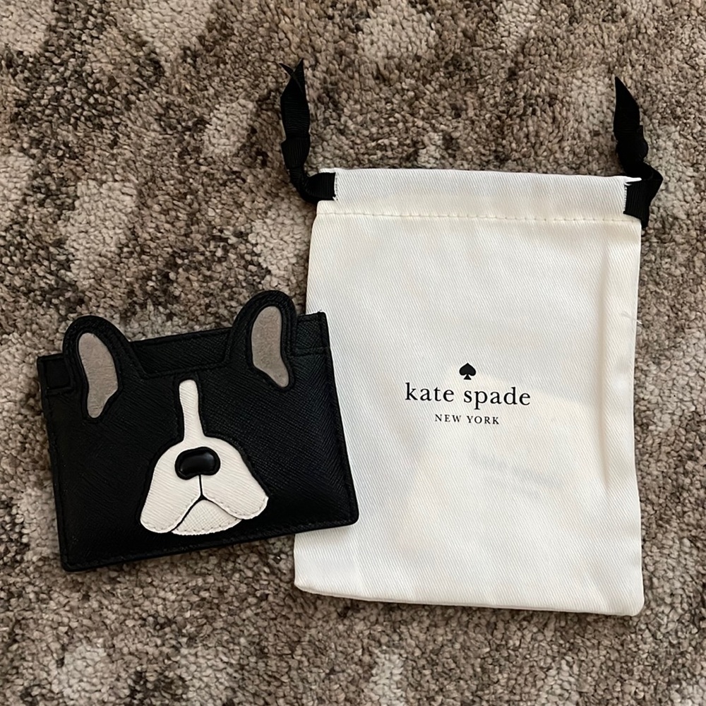 Kate Spade Ma Cherie Antoine Sima French Bulldog Card Case